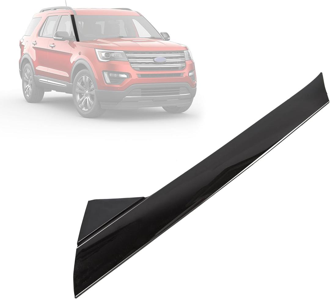ECOTRIC Right A-Pillar Molding Windshield Outer Trim Compatible with 2011-2019 Ford Explorer 4 Door Utility Replace for BB5Z-7803145-AA, BB5Z-7803137-AB W/Side Tape (Passenger Side)