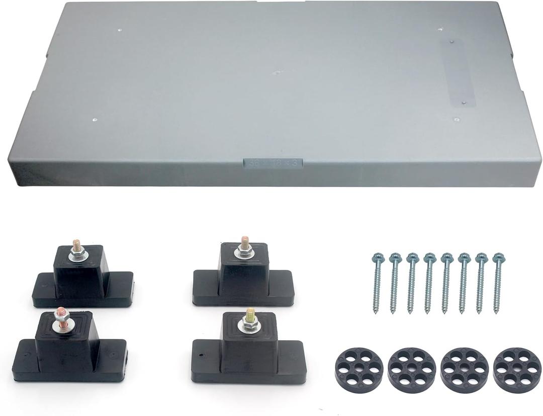 Mini Split Pad 18" W*38" L*3" H Inch Anti Vibration Paver Pads for HVAC Accessories,Air Conditioner Thick Rubber Isolation Mat Shock Absorbing Base for Condenser Units Heat Pump System(Gray)