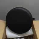 Adjustable Rolling Stool with Wheels Heavy Duty 500lb Round Rolling Stool with Footrest, Patent Leather Drafting Stool Chair with Wheels Work Spa Salon Seat, Black