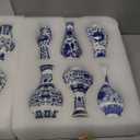 Maxcheck 12 Pcs Christmas Porcelain Blue and White Vase Mini Chinoiserie Bud Vase Vintage Ceramic Oriental Handmade Chinese Flower Jardiniere for Home Office Shelf Table Centerpieces Decor(Classic)