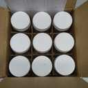 9 Pack 2 oz Glass Shot Bottles w/ White Lids & 9 Labels - Small Clear Jar for Ginger, Wellness Shot, Juice, Sample, Whiskey - Travel Essentials Mini Bottles - Wide Mouth, Leakproof, Dishwasher Safe