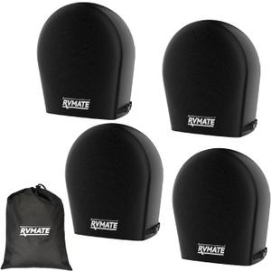RVMATE RV Tire Covers, Wheel Cover (4 Pack) Fits 36"-39" Diameter Tires, Waterproof Anti-UV Black Tire Covers RV Accessories for Truck/Trailer/Car (Black)