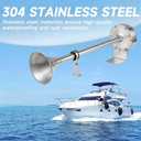 Marine Boat Horns 12V 150dB Single Trumpet Truck Horn Stainless Steel Horn for Ship Truck RV Trailer Pickup Van Bus and other Vehicle