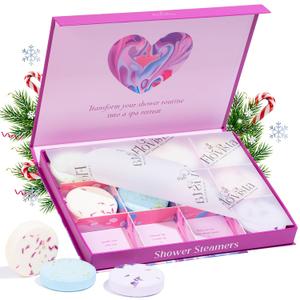 Aromatherapy Shower Steamers Gift Set  12 Spa Tablets, 6 Scents (Lavender, Mint & Eucalyptus, Jasmine, Watermelon, Grapefruit & Orange)  Relaxation & Stress-Relief Self-Care Gifts for Women