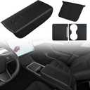Center Console Cover 3Pcs Designed for Tesla Model 3/Y 2021-2025(Not for Model 3 Highland/Model Y Juniper),Center Console Accessories for Model 3/Y Interior, Wine Red