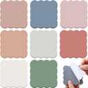Eaasty 8 Pack Scalloped Aesthetic Sticky Notes Bulk Vintage Colors Cute Wavy Self Sticky Note Pads 3" x 3" Blank Note Pads for Back to School Office Supplies 240 Sheets