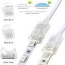 RGBZONE 10Pcs 4 Pin 10mm LED Strip Connectors and 32.8FT 4 Pin RGB Extension Cable Strip to Wire Quick Connection for 10mm Wide Waterproof or Non-Waterproof SMD RGB 5050 LED Strip Light(IP20/IP65)