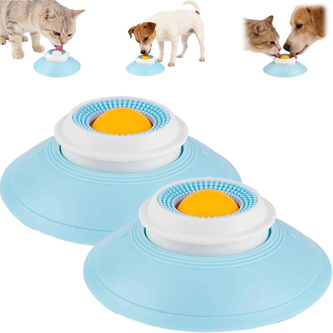 Dog Lick Ball,Licking A Ball Add More Fun Bowl, Dog Lick Ball Bowl,Licking A Ball for Dogs,Slow Down Eating Speed and Add More Fun for Your Dog and Cats. (Y*2PCS)