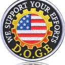 Doge Patche 3" Embroidered Funny Patch Hook and Loop Backing Department of Government Efficiency PatcheMorale Backpacks, Hats, Bags,Dog Harness, Vests, 4pcs