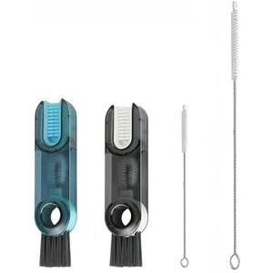 3 in 1 Cup lid Cleaning Brush kit,Straw 25 cm/9.8 inch Cleaner Brush,Featuring for Bottles,Cups,lids,and Small Straws.Perfect for Kitchen,Travel,Baby Essentials,and for Mug Gadgets(Bl/bk(blue bag)two)