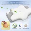 Cervical Neck Pillow, Memory Foam Pillows for Neck and Shoulder Pain Relief, 2 Heights Ergonomic Pillow with Breathable Ice Silk Cover, White