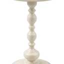 Vintage Metal End Table, Round Side Table Nightstand for Small Spaces, Industrial Accent Table for Living Room Bedroom Sofa Patio, 15.7" Top Diameter, Easy Assembly (Off-White), 15.7" x 15.7" x 20.87"
