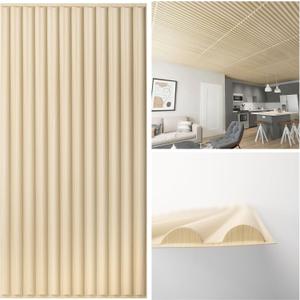 Art3d 2x4 ft Drop Ceiling Tiles in Oak, 12-Sheet Semi-Cylinder Design 3D Wall Panels for Interior Wall Decor 24x48 inch (Semi-Cylinder Oak)