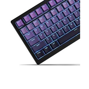 x XVX Shine Through PBT Keycaps, Custom Keycaps 60 75 100 Percent Cherry Profile, Doubleshot Key caps Set for 61/64/68/84/87/100/104/108 Gaming Mechanical Keyboard, Gradient Purple