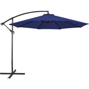 Yaheetech 10FT Patio Offset Umbrella - Cantilever Hanging Outdoor Umbrellas w/UV Protection & 8 Ribs & Handy Crank & Cross Base for Market/Garden/Lawn/Deck/Backyard/Pool - Blue