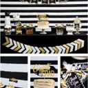 JOJO FLY Gold and Black Congrats Grad Cake Topper, Graduation Party Supplies, Graduation Decorations 2026
