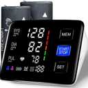 Blood Pressure Monitor, 9-17'' & 13-21'' Extra Large Blood Pressure Cuff Upper Arm, LED Color Backlit Screen Automatic Digital Blood Pressure Machine with USB Cable and 4 AAA Batteries