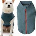 Gooby Zip Up Microfiber Fleece Dog Sweater - Turquoise, X-Small - Warm Double Layered Step-in Jacket Without Ring Leash - Winter Sweaters for Small and Medium Dogs