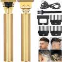 YOGINGO Professional Beard Trimmer for Men, Cordless Rechargeable Hair Trimmer for Men,T-Blade Hair Clippers,Hair Cutting Kit with Guide Combs, Gifts for Men (Gold)