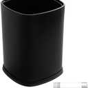 EmoH Small Bathroom Trash Can 2.1 Gallon /8-Liter Wastebasket, Modern Matte Black Stainless Steel Garbage Bin for Bedroom, Home Office, Toilet, RV, Under Sink, Near Desk