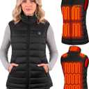 Heated Vest Jacket for Women with Battery Pack Included 16000mAh for Outdoor Hunting Camping (Large, 01-black)