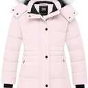 ZSHOW Girls' Winter Coat Long Hooded Parka Soft Fleece Puffer Jacket with Removable Hood 14-16, Pink