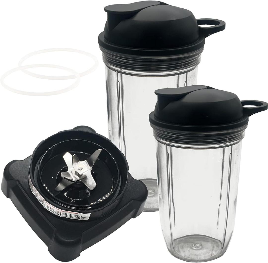 Replacement extractor blade with 18oz 24oz cup and spout lid for Ninja Professional 72oz Countertop Blender Ninja Professional 1000W Blender BL610 30/BL610 BRN 30/BL611C/CO610B/CO650B