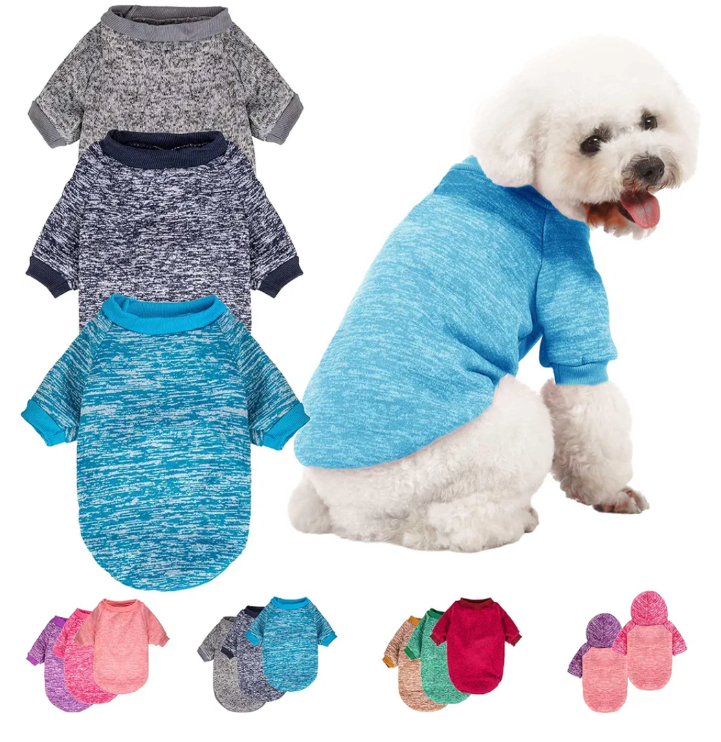 3 Pack Dog Sweater, Dog Sweaters for Small Dogs, Warm Soft Pet Clothes for Puppy, Medium Large Cat, Dogs Girl or Boy, Dog Shirt for Winter Christmas (Grey+Navy+Blue, XX-Small) Pack of 2