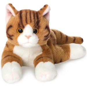 Bearington Lil' Tabby Orange Cat Stuffed Animal - 8" Realistic Tabby Kitten Plush Toy with Soft Fur and Lifelike Details for Toddlers and Feline Lovers - Adorable Cuddly Gift for Kids