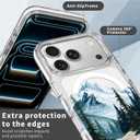 Magnetic Case for iPhone 17 Pro Design On Clear Base, Compatible with MagSafe, Slim Protective Soft TPU Bumper Phone Cover Women Girls Case-Mountains Tree Outdoor