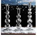 Bokon 3 Pcs Snowflake Winte Glass Candlestick Holders Snowflake Glass Clear Taper Candle Holder Crystal Stick Decor Winter Table Centerpiece for Holiday Mantel Wedding Dinner Party