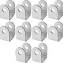 10Pcs Home Installation U Bracket 304 Stainless Steel 2.5 mm Thickness 10mm Aperture for 32mm Panel, Restroom Partition