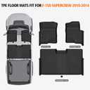 All Weather Floor Mats for 2010-2014 Ford F150 SuperCrew/Crew Cab | 1st Row Bucket Seat, TPE Rubber Floor Liners Anti-Slip Full Set Automotive Mats for 2014 F150 Accessories