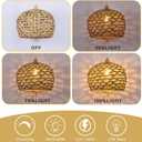 Rattan Pendant Light, 15.7" Boho Wicker Pendant Light Fixtures, D 16", Large