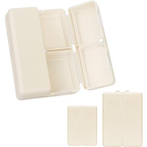 FYY 2 Pcs Daily Pill Organizer, 7 Compartments Portable Pill Case Travel Pill Organizer,[Folding Design] Pill Box for Purse Pocket to Hold Vitamins,Cod Liver Oil,Supplements and Medication-White (Large (1 Piece), Small (1 Piece))