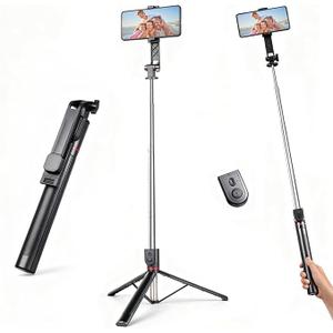 GBFETM 71" Phone Tripod Selfie Stick for iPhone/Android/Camera, Cell Phone Tripod Stand with Wireless Remote Control, Extendable Phone Mount 360° Rotation