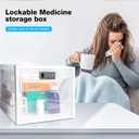 SANIDIKA Large Lockbox Medicine Lock Box - Refrigerator Lockable Boxes for Food Storage - Childproof First AID Locking Cabinet Pill Case Medical Organizer Bin - Mobile Tablet Locker Cell Phone Jail