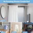 Tension Curtain Rod No Drilling 51168In(14Ft), Extra Long Curtain Rod for Windows Outdoor Patio, Adjustable Heavy Duty Tension Rod Shower Curtain Rod for Bathroom Renter Friendly, Never Rust, White