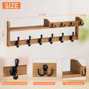 Coat Rack Wall Mount with Shelf, 27.5" Entryway Wall Hanging Shelf, Coat and Key Hanger with 10 Dual Hooks, Mail Organizer and Key Holder Hat Rack for Wall, Wood Coat Hooks with Storage