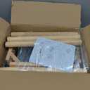 IBUYKE Saddle Cushion Vanity Stool Chair, Foot Rest Stool with Solid Wood Legs, Modern Vanity Bench Ottoman for Piano, Upholstered Seat for Bedroom, Entryway, Wooden Legs&Light Gray WBD007NG