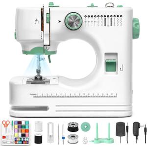 Sewing Machine for Beginners -12 Built-in Stitches|42 PCS Accessory Kit,Foot pedal, Low/High-Speed,Portable Mini Sewing Machine for Home DIY,Quick Fix