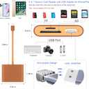 SD Card Reader, USB 3.0 Type C High Speed to SD/TF Card Adapter for iPhone 17/16/15 Pro Max Memory Card Reader with SD MicroSD USB 3 Port for Mac/iPad/MacBook Pro/Air Android Phone Tablet (TerraCotta)