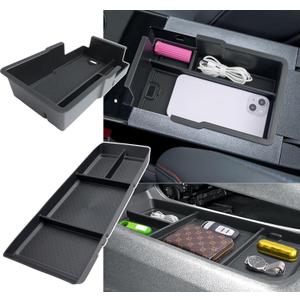 (2Pack) 2025 2026 Chevy Equinox Center Console Organizer (Lower&Armrest) (LT/RS/ACTIV), Durable ABS Plastic&Anti-Slip Rubber Mats Console Tray Insert 2026 2025 Chevy Equinox Accessories