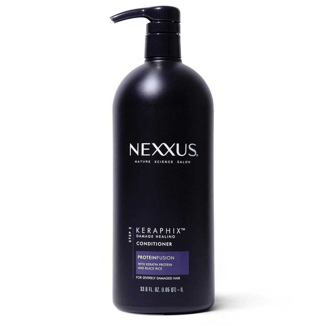 Nexxus Conditioner for Damaged Hair Keraphix with ProteinFusion Silicone-Free Conditioner with Keratin Protein and Black Rice 33.8 oz