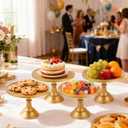 10 Inch Gold Cake Stand Dessert Display Table with Base Metal Dessert Stand, Cupcake Display Plate for Birthday, Wedding, Party Decorations