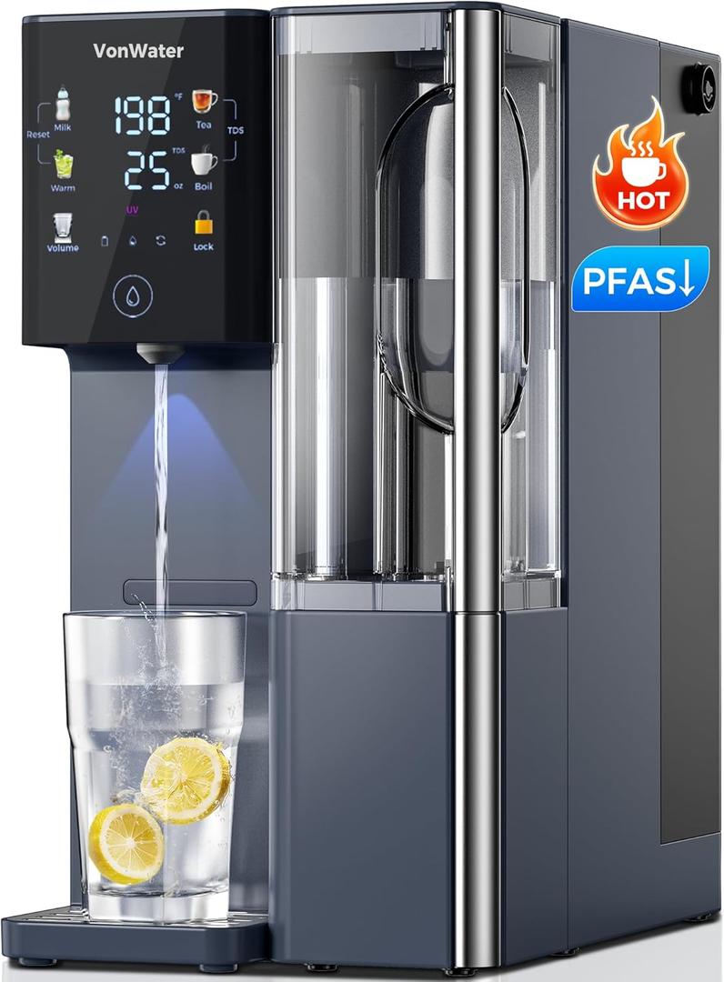 CT910H Reverse Osmosis Water Filter Countertop, 3S Instant Hot RO Water Filtration System, 7-Stage Water Purifier with Portable Pitcher, NSF/ANSI 372,42,58, Reduce TDS PFAS, No Installation