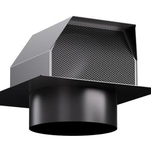 Hon&Guan 4 Inch Roof Vent Cap, Upgraded Airflow Roof Vents for Houses Watertight Galvanized Steel Roof Exhaust Vent for Ventilation System-with Damper