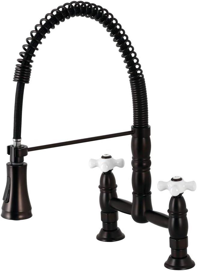 Gourmetier GS1275PX Heritage Two-Handle Deck-Mount Pull-Down Sprayer Kitchen Faucet, Oil Rubbed Bronze (10.56 x 10 x 18.75) Gourmetier GS1275PX Heritage Two-Handle Deck-Mount Pull-Down Sprayer Kitchen Faucet, Oil Rubbed Bronze (10.56 x 10 x 18.75)