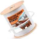 Electric Fence Polywire 1500 Feet(457.2m) Length, 0.3 Inch Wide(8mm) Electric Fencing Wire with 6 Stainless Steel Strands Portable Fence Rope for Livestock Garden