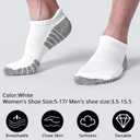 Cotton Cushioned Low Cut Running Socks for Men & Women, Ankle Socks White 6 Pairs Arch Support Breathable (White)